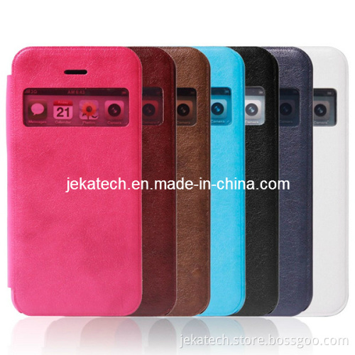 Window Preview Leather Case for iPhone 5c (JK-IPH5C-B-01)